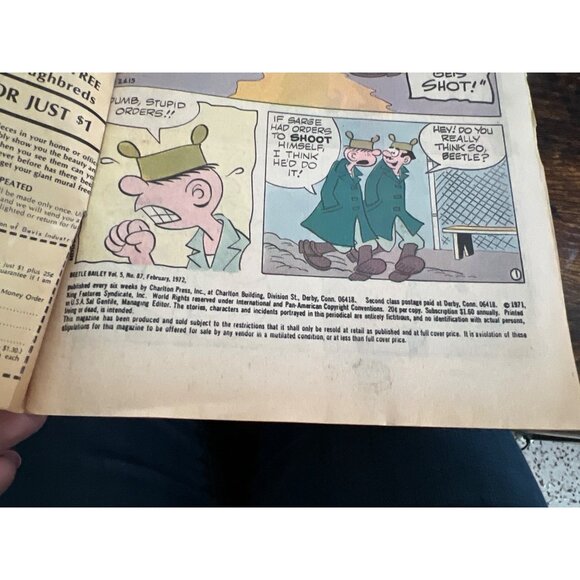 Charlton Comics Beetle Bailey #87 February 1972 Vintage Issue Bagged Boarded - Picture 5 of 5